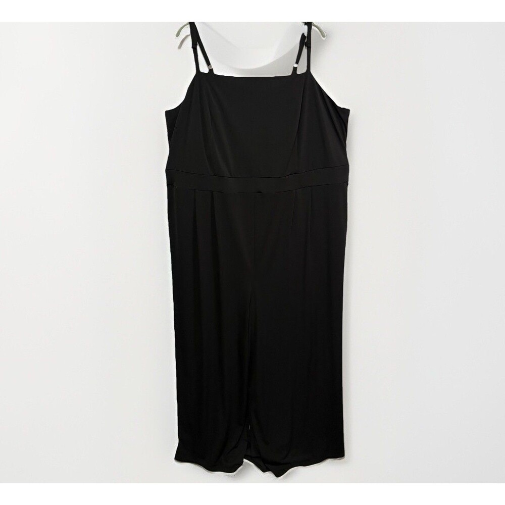 Torrid Women’s Plus Size Black Wide Leg Crop Jumpsuit 5X Stretch Jersey Knit